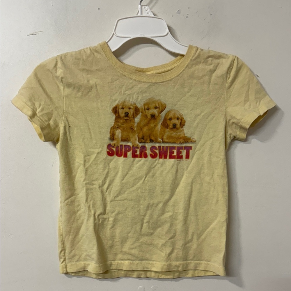 Sonoma Yellow Puppy Graphic Tee Y2k